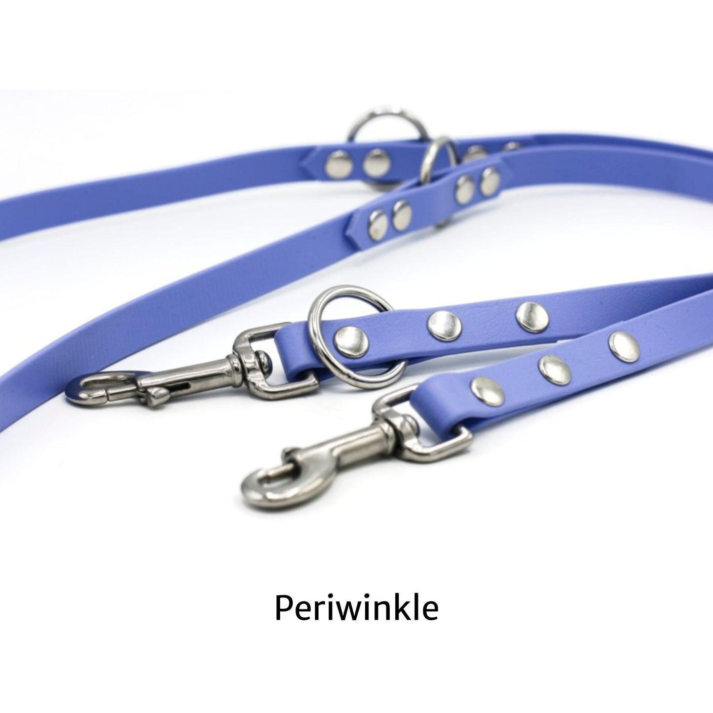 Verstellbare Biothane Hundeleine in der Farbe Periwinkle