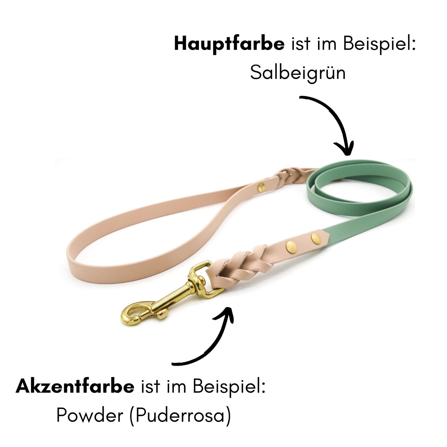 Zweifarbige BioThane® Hundeleine | nicht verstellbar | geflochten | City-Leine