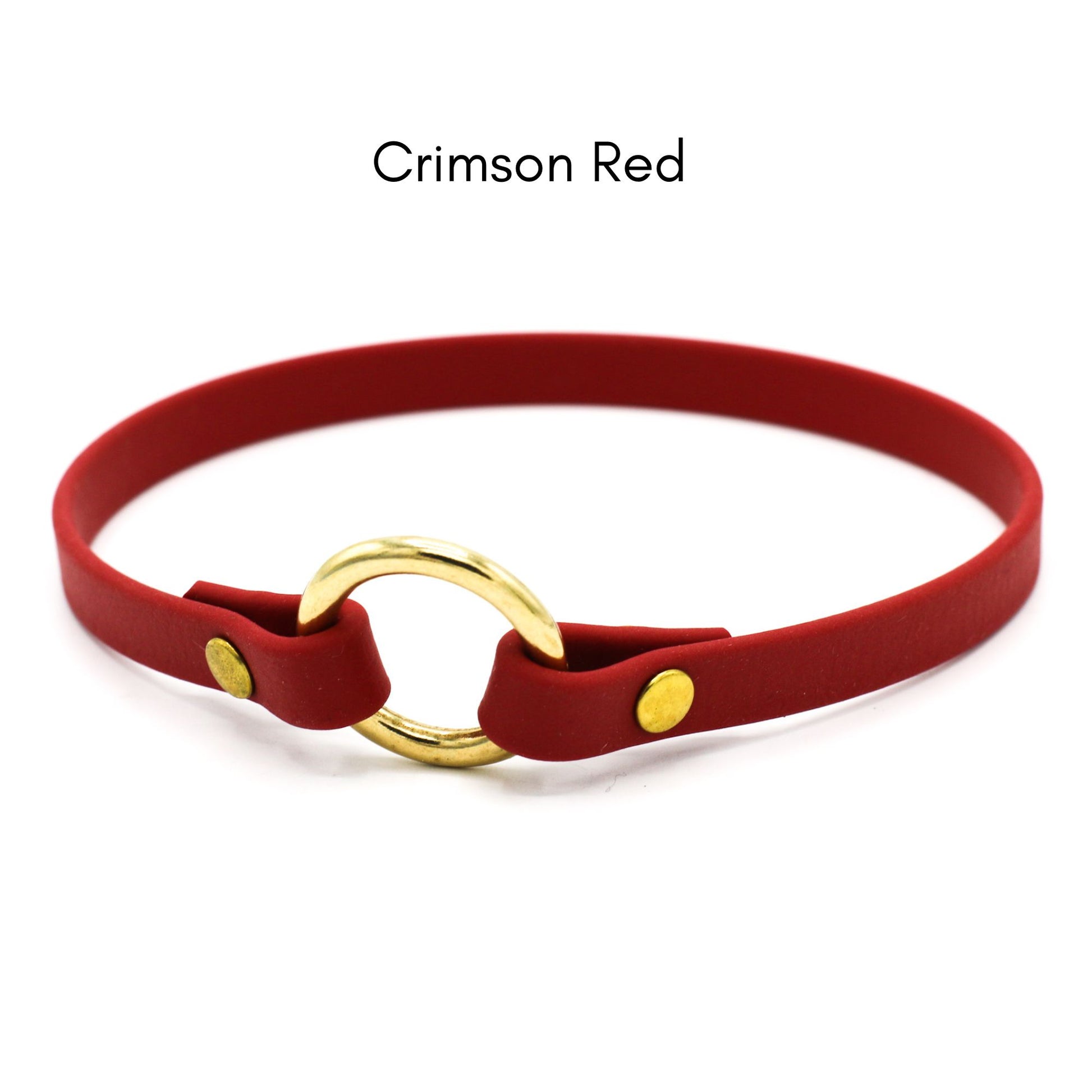 Maßgefertigtes leichtes BioThane Markenhalsband in Crimson Red