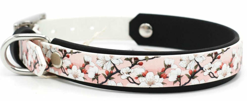 Motiv BioThane® Halsband „Cherry Blossoms“ | Modell „Layered“ | Breite 19mm/25mm | HU 38.5-44.5cm