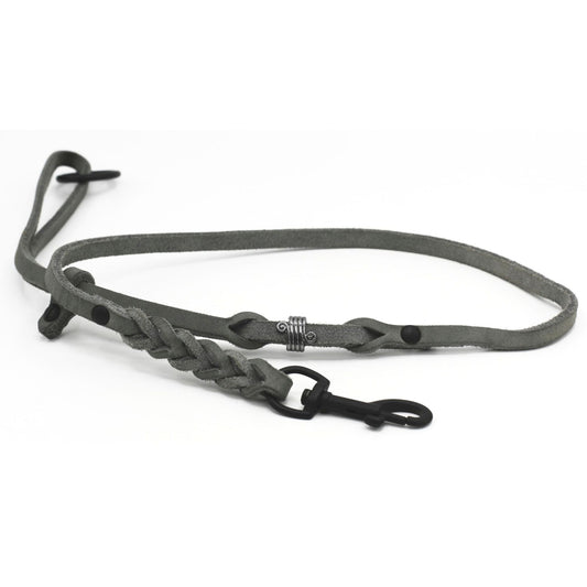 Fettleder Kurzführer Hundeleine mit Flechtung | Breite 8mm | Länge 88cm