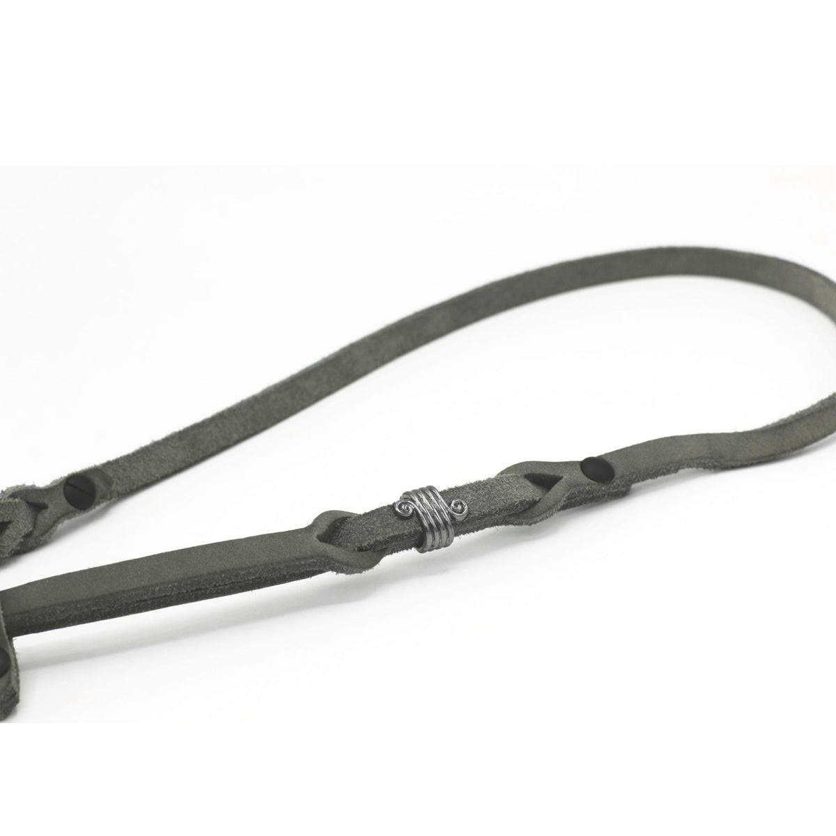 Fettleder Kurzführer Hundeleine mit Flechtung | Breite 8mm | Länge 88cm