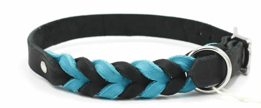 Handgemachtes Fettleder Halsband geflochten