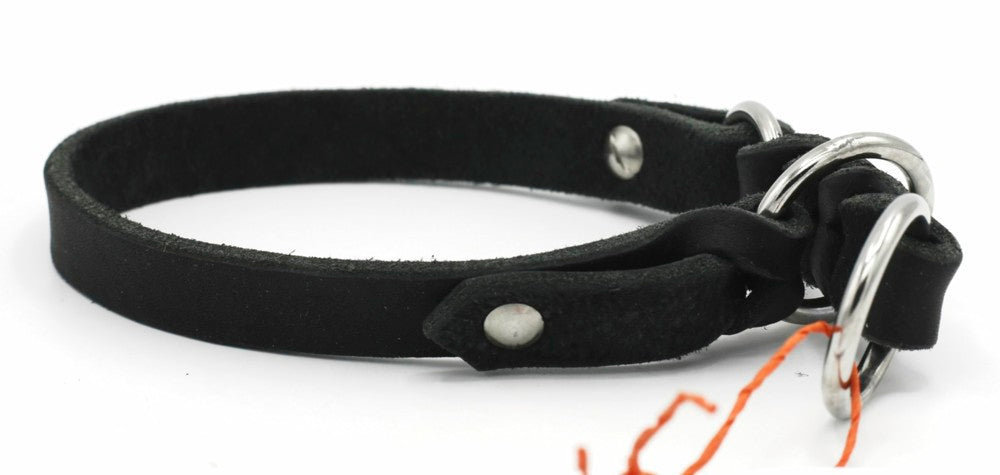 Handgemachtes Fettleder Halsband mit Zugstopp