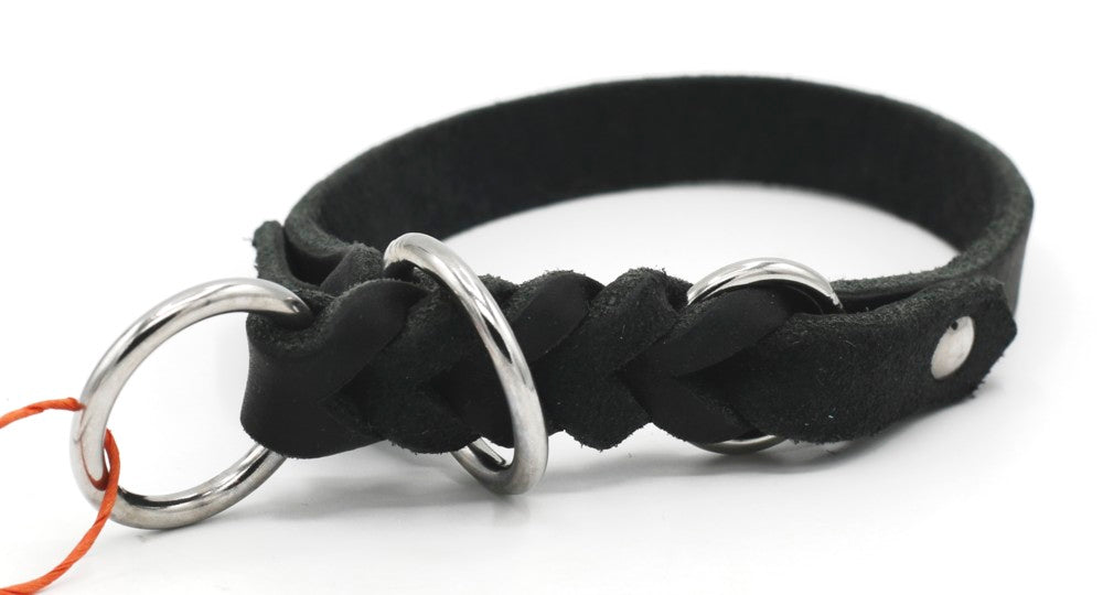 Handgemachtes Fettleder Halsband mit Zugstopp