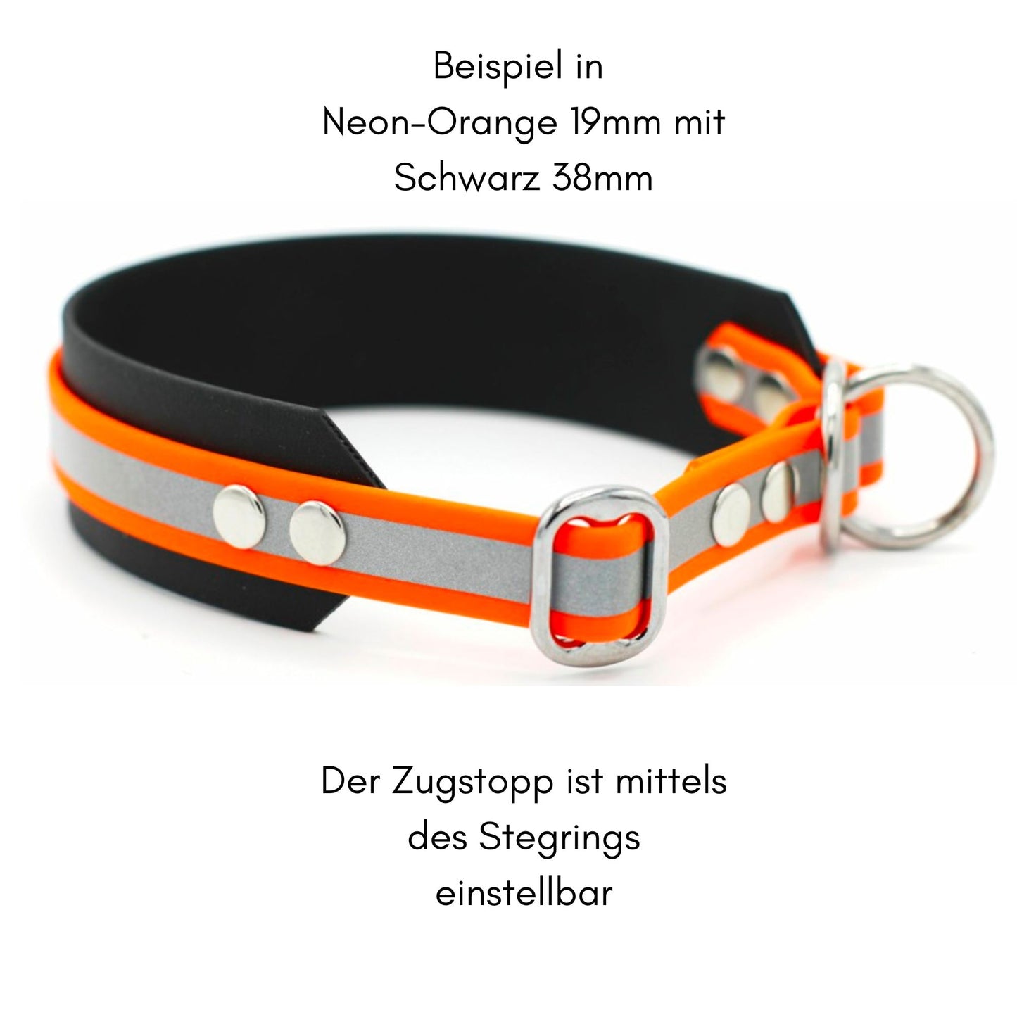 BioThane® Zugstopp Halsband reflektierend | Modell "Layered"