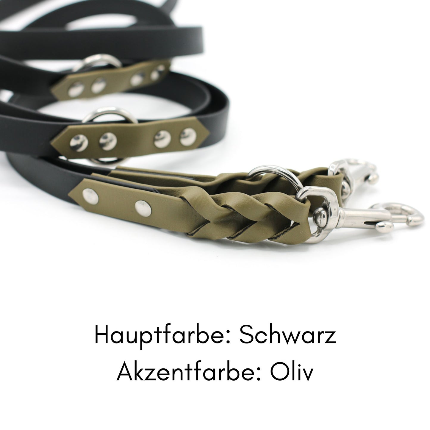 Zweifarbige BioThane® Hundeleine | dreifach verstellbar | geflochten