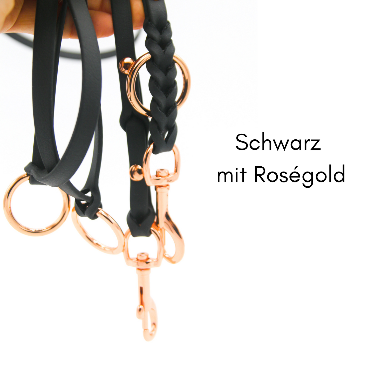 BioThane® Hundeleine für kleine Hunde | dreifach verstellbar | geflochten