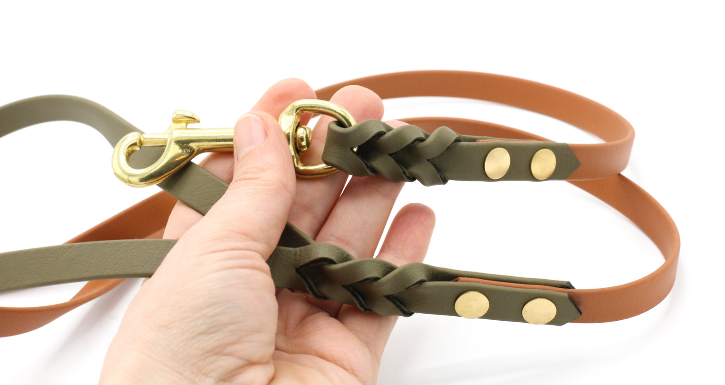 Zweifarbige BioThane® Hundeleine | nicht verstellbar | geflochten | City-Leine