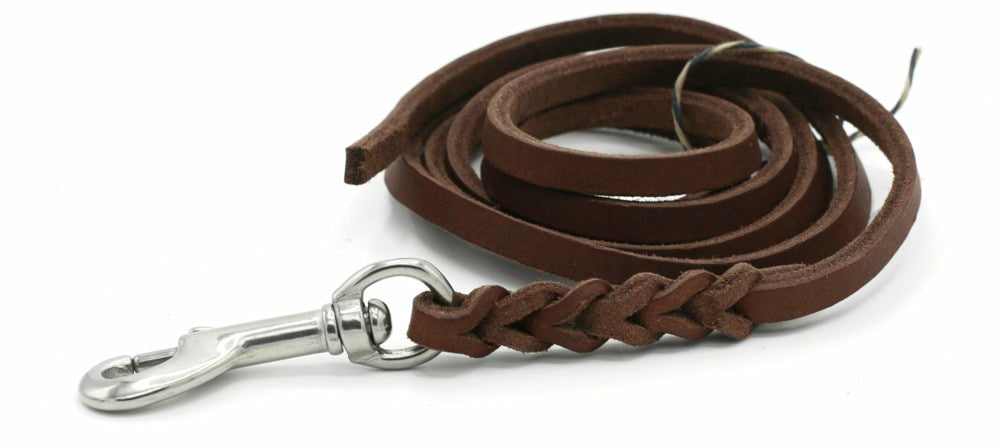 Handgemachte Hundeleine aus Fettleder geflochten