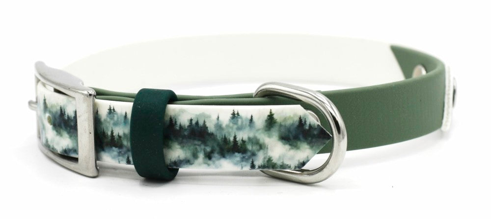 Motiv BioThane® Halsband „Foggy Mountains“ | Modell „Whispered“ | Breite 19mm | HU 32-38cm