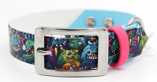Handgemachtes UV Biothane Halsband mit Mushroom Forest Motiv