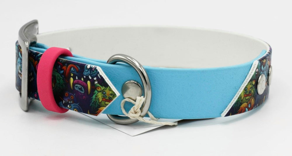 Motiv BioThane® Halsband „Monstacular“ | Modell „Whispered“ | Breite 25mm | HU 32-38cm