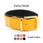 Mobile Preview: BioThane® Halsband gepolstert, Hundehalsband BioThane breit, in Pastell-Orange