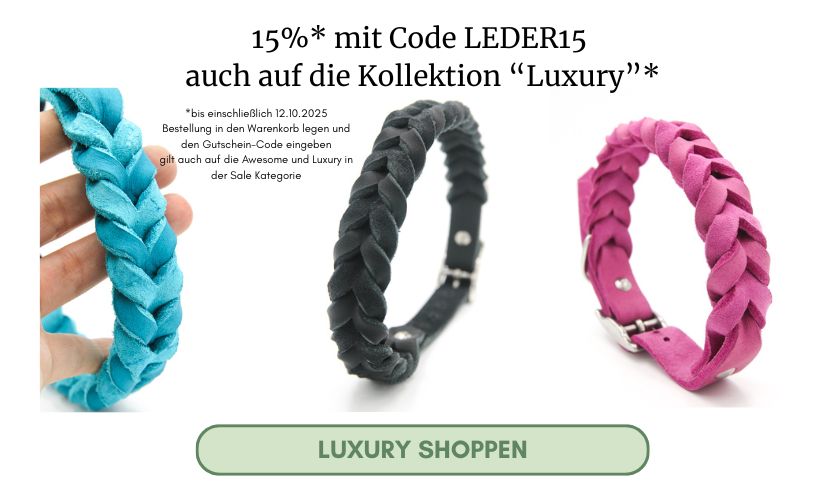 Geflochtenes Fettlederhalsband 15% Rabatt