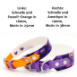 Preview: BioThane Halsband Halloween Breiten und Farben im Vergleich mit Text