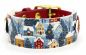 Preview: BioThane Halsband in dunkelrot mit weihnachtlichem Motiv
