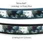 Preview: BioThane Halsband breit mit "White Wolf" Motiv schwarz oder dusty blue