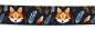 Preview: BioThane Halsband mit Boho Foxes Motiv