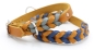 Preview: Fettleder Halsband geflochten zweifarbig in grau und blauu