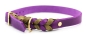 Preview: Fettleder Halsband zweifarbig geflochten in Lila mit Oliv und Messing