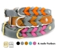 Preview: Fettleder Halsband geflochten zweifarbig