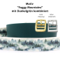 Preview: BioThane Halsband mit Foggy Mountains Motiv und BioThane in Dunkelgrün