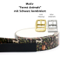 Preview: BioThane Halsband mit Forest Animals Motiv mit Schwarz