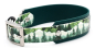 Preview: BioThane Halsband breit in dunkelgrün mit Winterwald-Muster seitlich