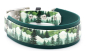 Preview: BioThane Halsband breit in dunkelgrün mit Winterwald-Muster