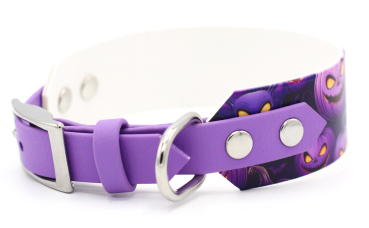 BioThane Halsband Halloween Breiten mit Amethyst kombiniert von der anderen Seite