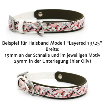 BioThane Halsband mit Cherry Blossoms