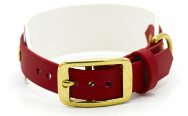 Preview: BioThane Halsband in dunkelrot mit weihnachtlichem Motiv