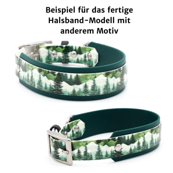 Breites BioThane® Halsband - "Christmas Flowers" | 25mm/38mm breit