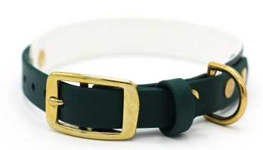 BioThane® Halsband - "Northern Lights" mit Dunkelgrün | Breite 19mm/25mm