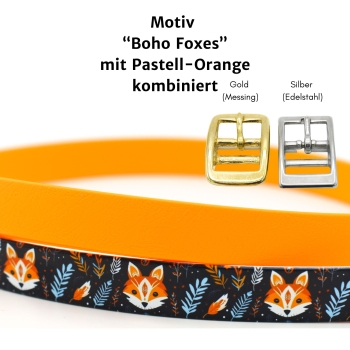BioThane Halsband mit Boho Foxes Motiv