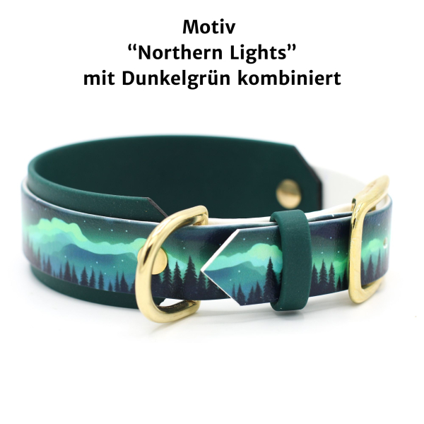 BioThane Halsband mit Northern Lights Motiv seitlich