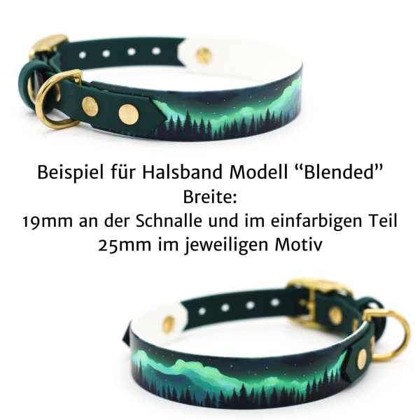 BioThane Halsband mit Northern Lights Motiv