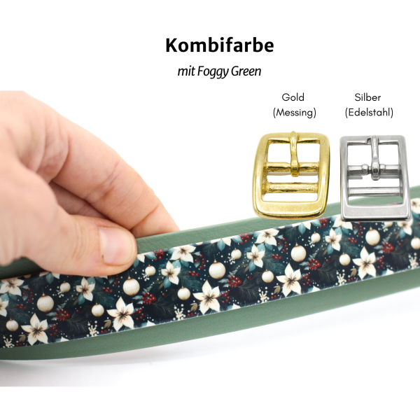 Dunkelgrüne Biothane Hundeleine verstellbar