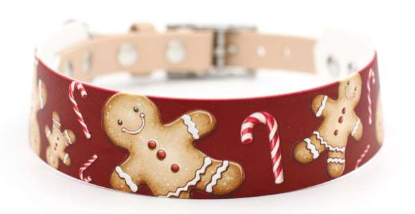 BioThane Halsband mit Motiv Gingerbread Man für Weihnachten