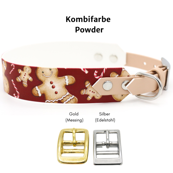 BioThane Halsband mit Motiv Gingerbread Man für Weihnachten