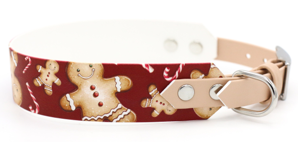 BioThane Halsband mit Motiv Gingerbread Man für Weihnachten