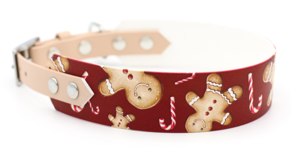 BioThane Halsband mit Motiv Gingerbread Man für Weihnachten