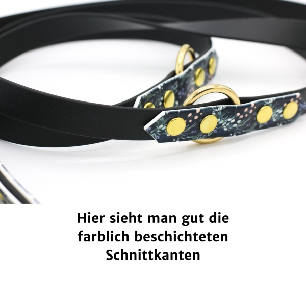 Biothane Leine 3-fach verstellbar mit Juniper Berries Motiv im Detail