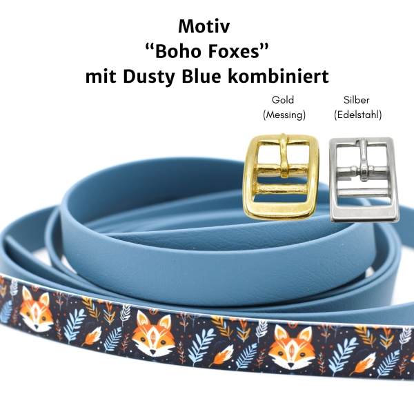 BioThane Halsband mit Boho Foxes Motiv
