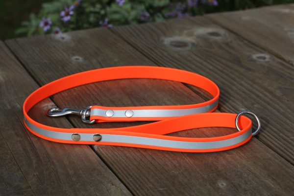 Biothane Leine reflektierend in Neon-Orange outdoor