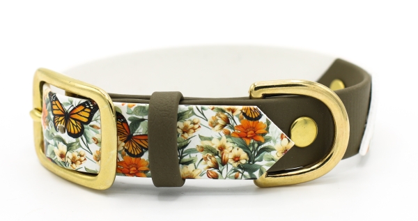 BioThane Halsband mit Schmetterlingen als Motiv
