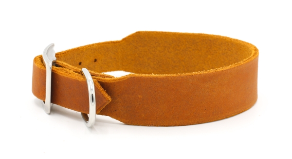 breites Lederhalsband Windhundhalsband in cognacbraun