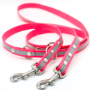 biothane Hundeleine reflektierend in Neon-Pink